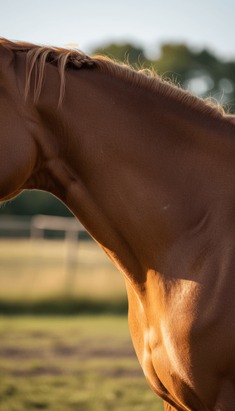 Horse neck and shoulder showing smooth muscle contour